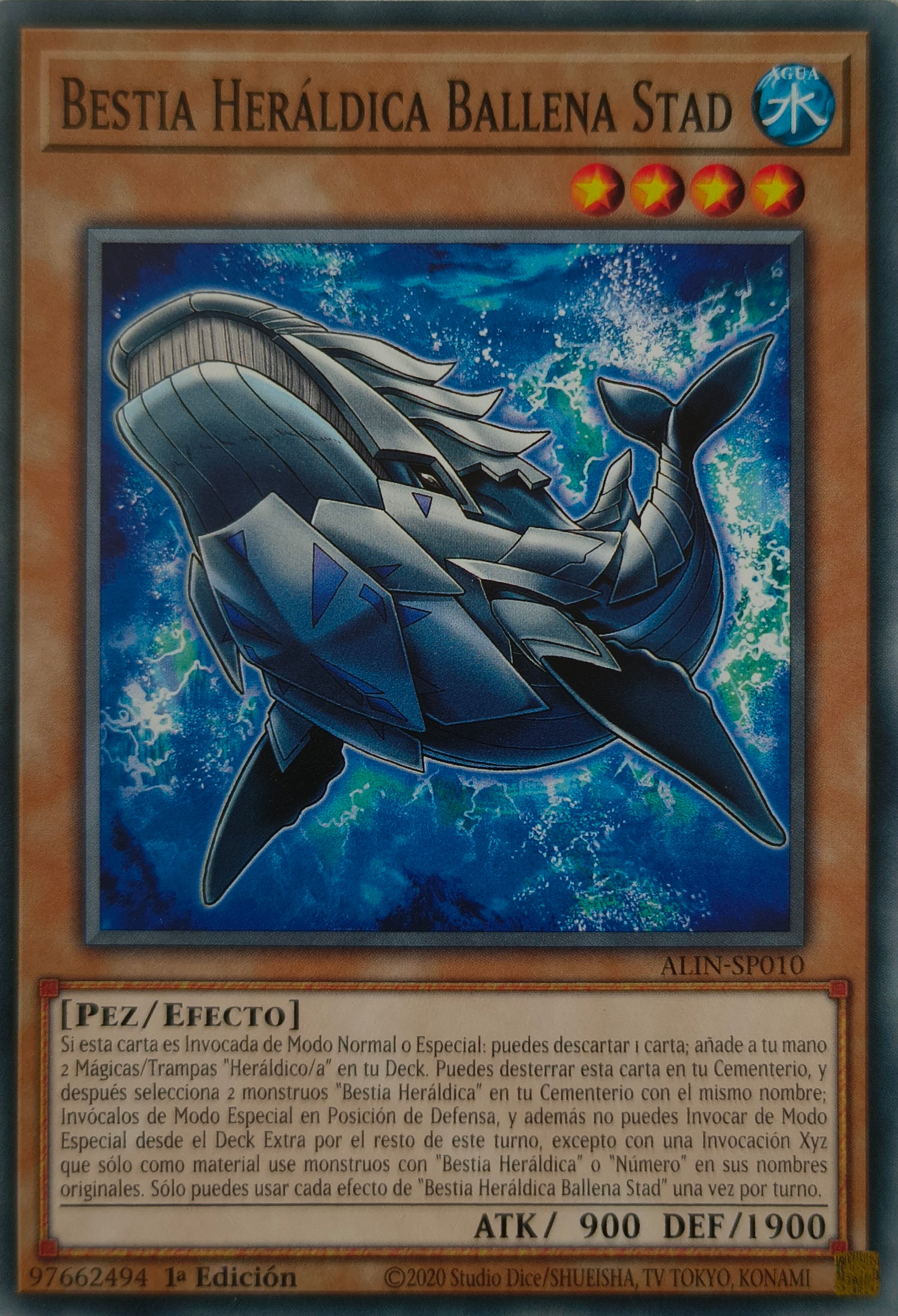 Yugioh! Bestia Heráldica Ballena Stad Alin-Sp010 1st edition