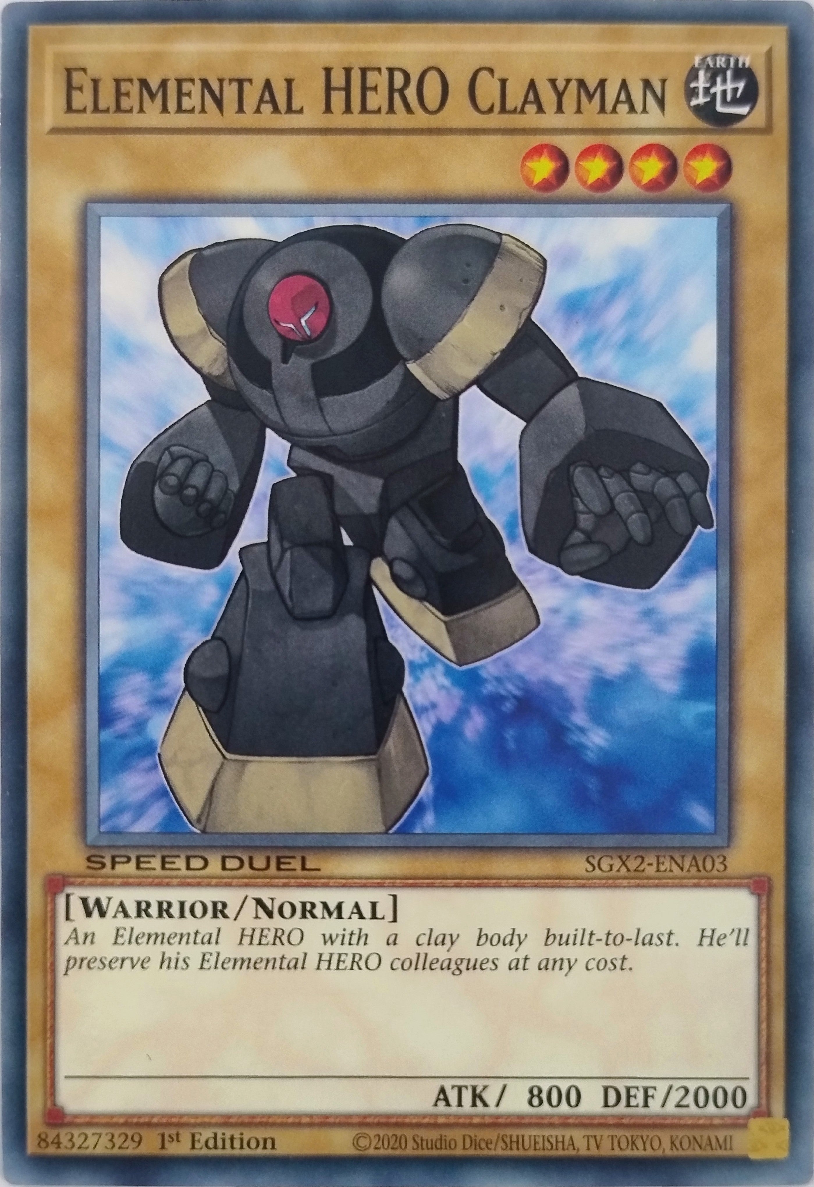 Yugioh! Elemental Hero Clayman Sgx2-ena03 Speed Duel 1st Edition