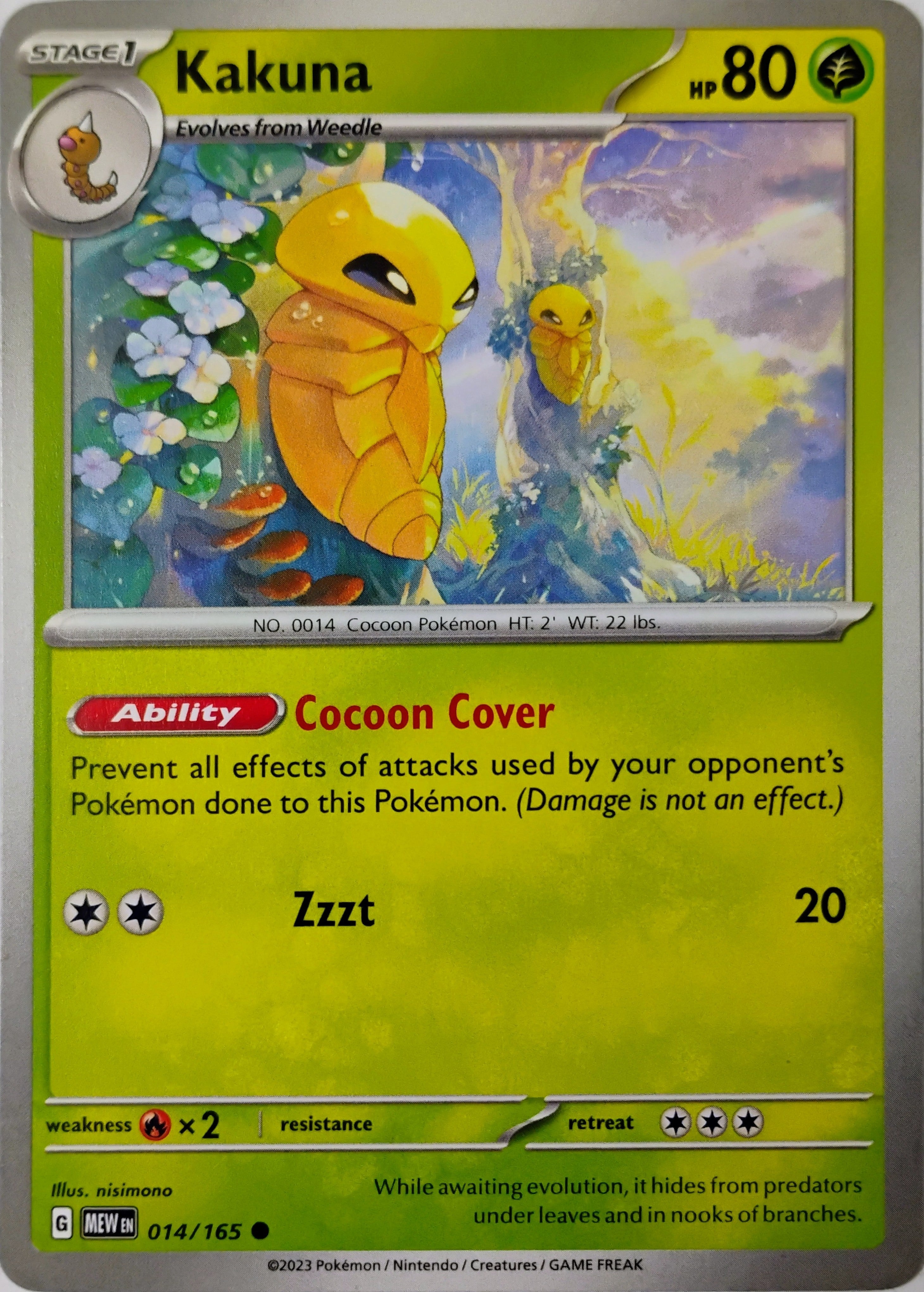 Pokémon tcg Kakuna 014/165
