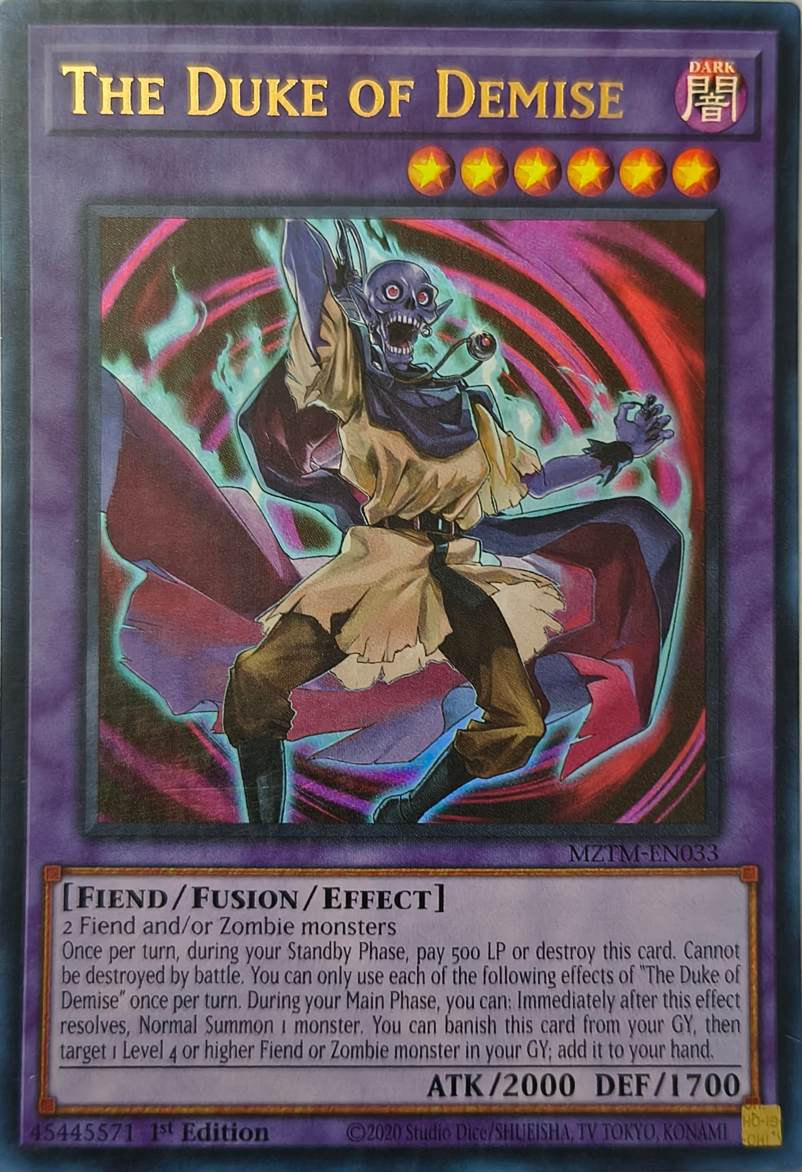 Yugioh! The Duke Of Demise Mztm-en033 1st Edition Ultra Rare
