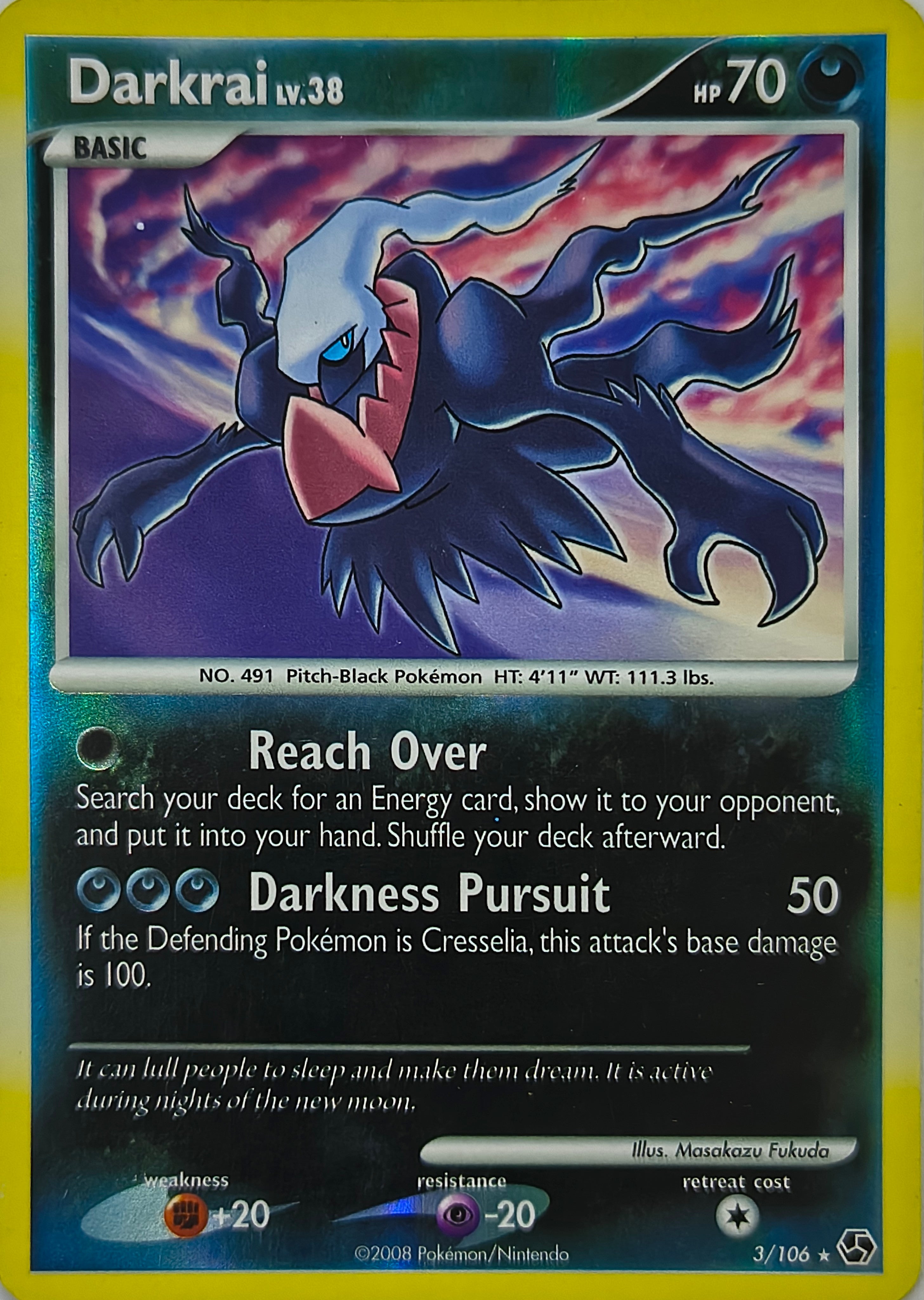 Pokémon tcg Darkrai Lv.38 3/106 Reverse
