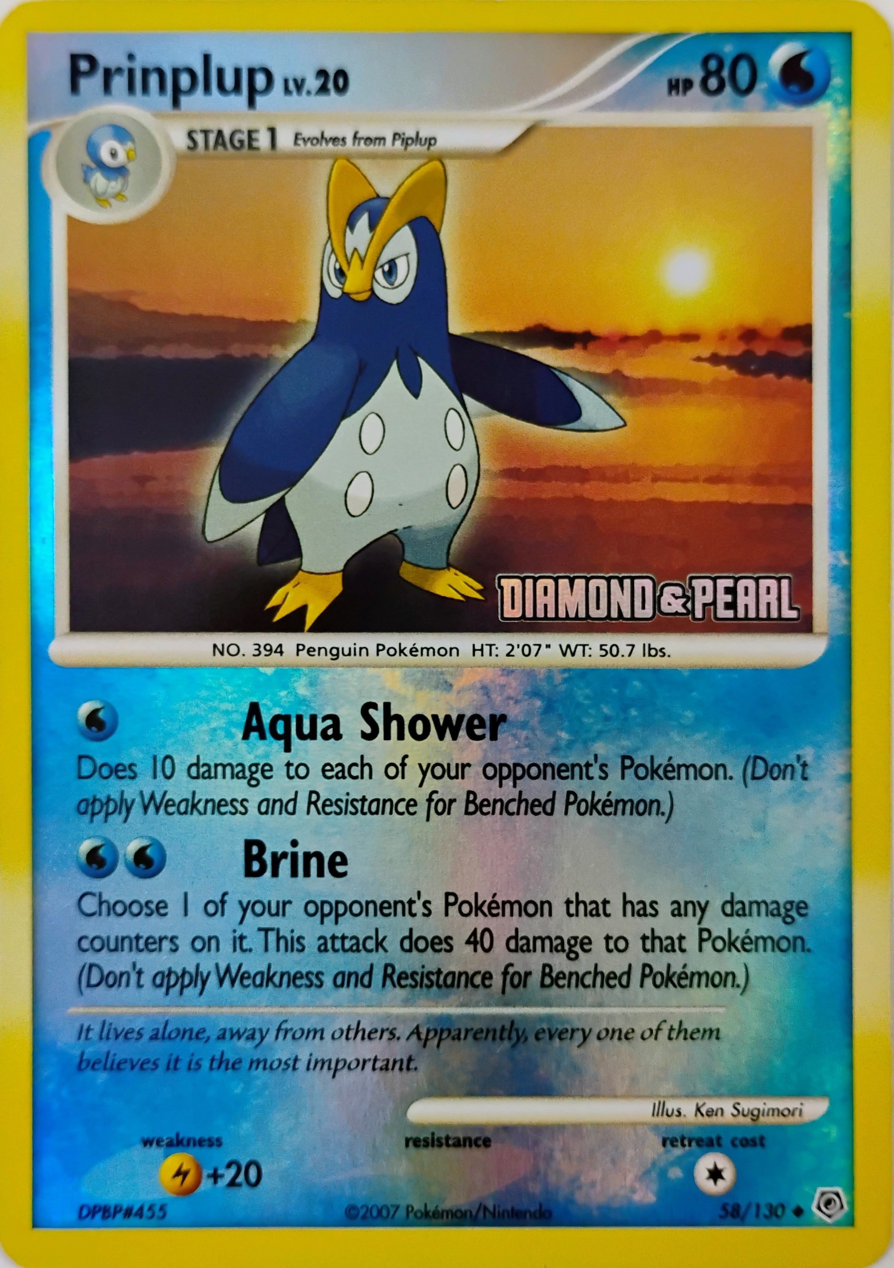 Pokémon tcg Prinplup Lv.20 58/130 Reverse