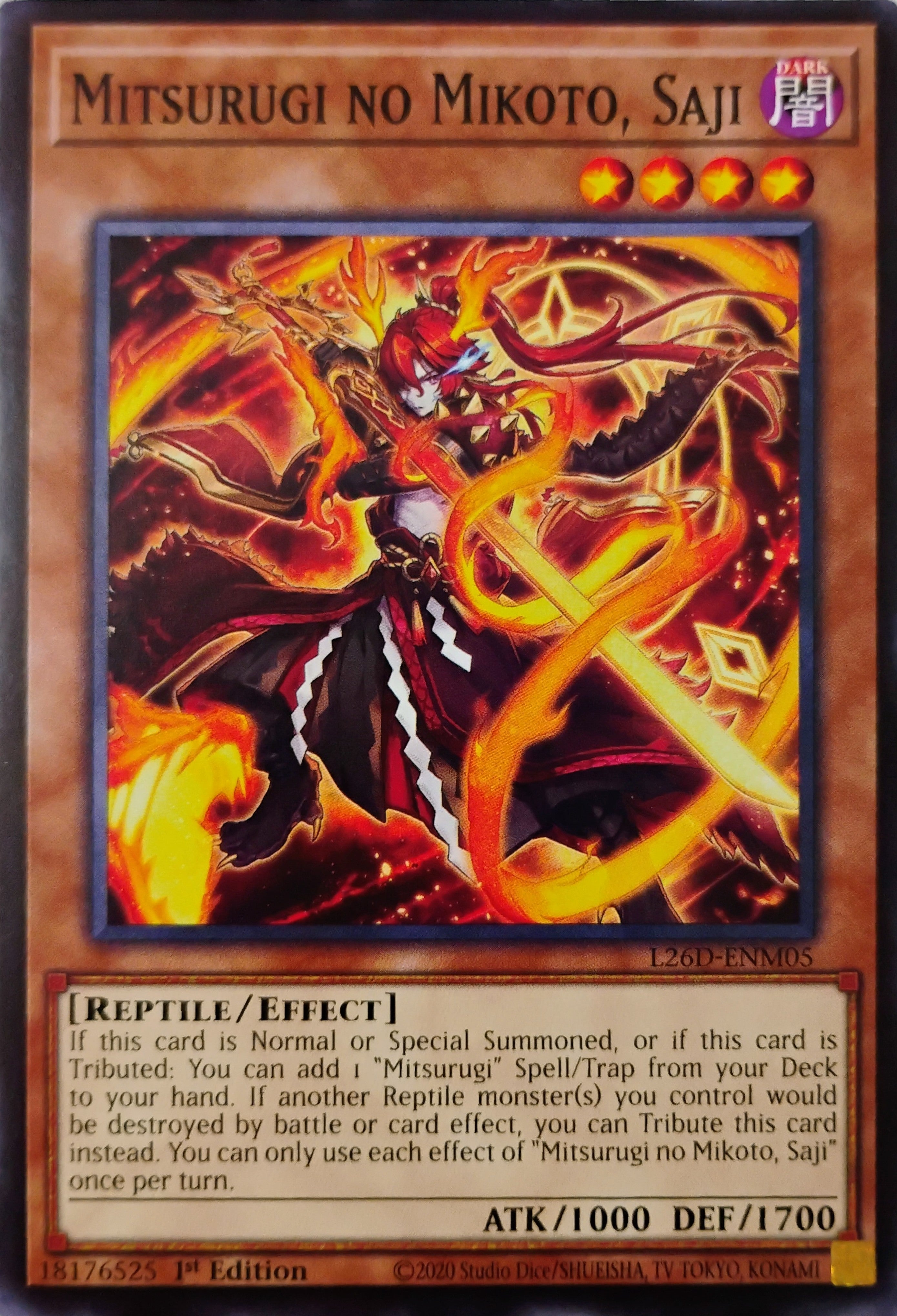 Yugioh! Mitsurugi No Mitoko, Saji L26D-ENM05 1st edition