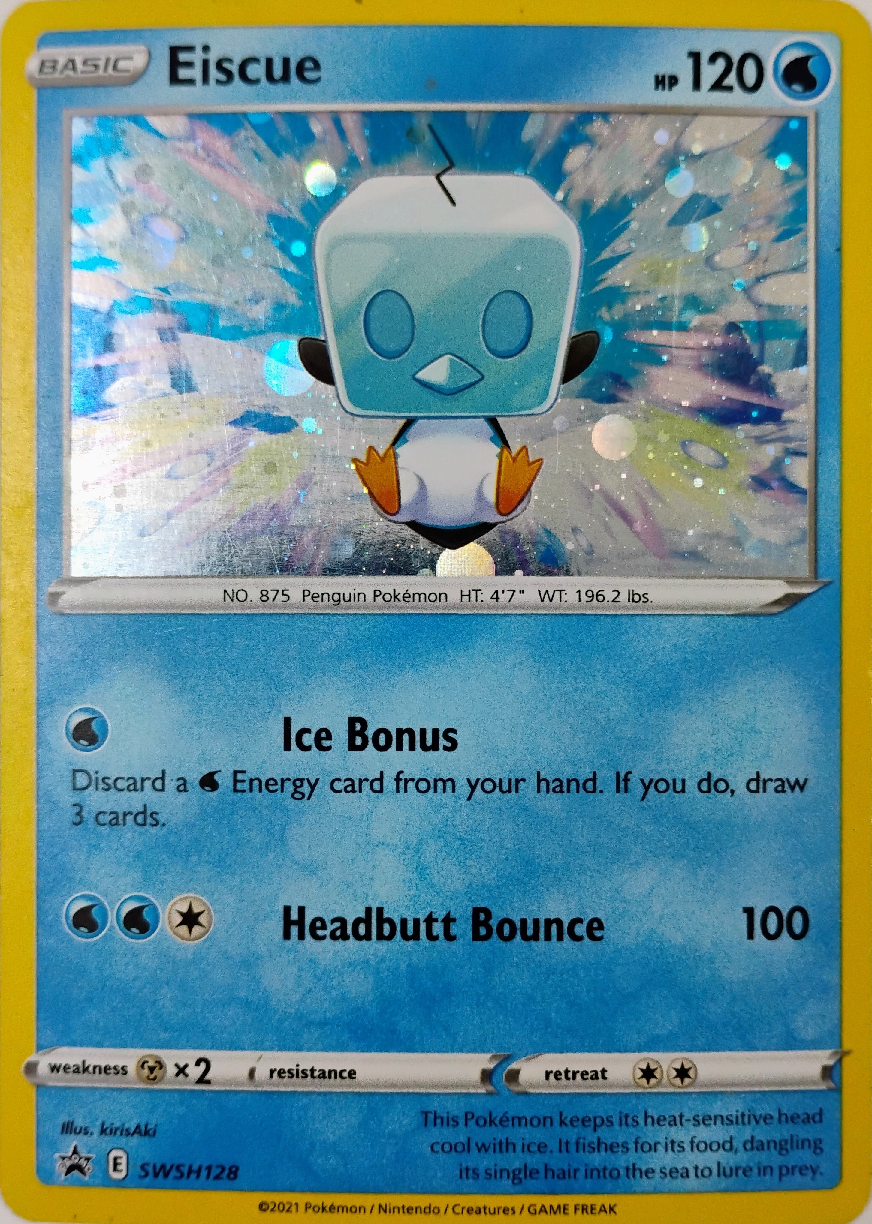 Pokémon tcg Eiscue Swsh128 Holo Cosmo