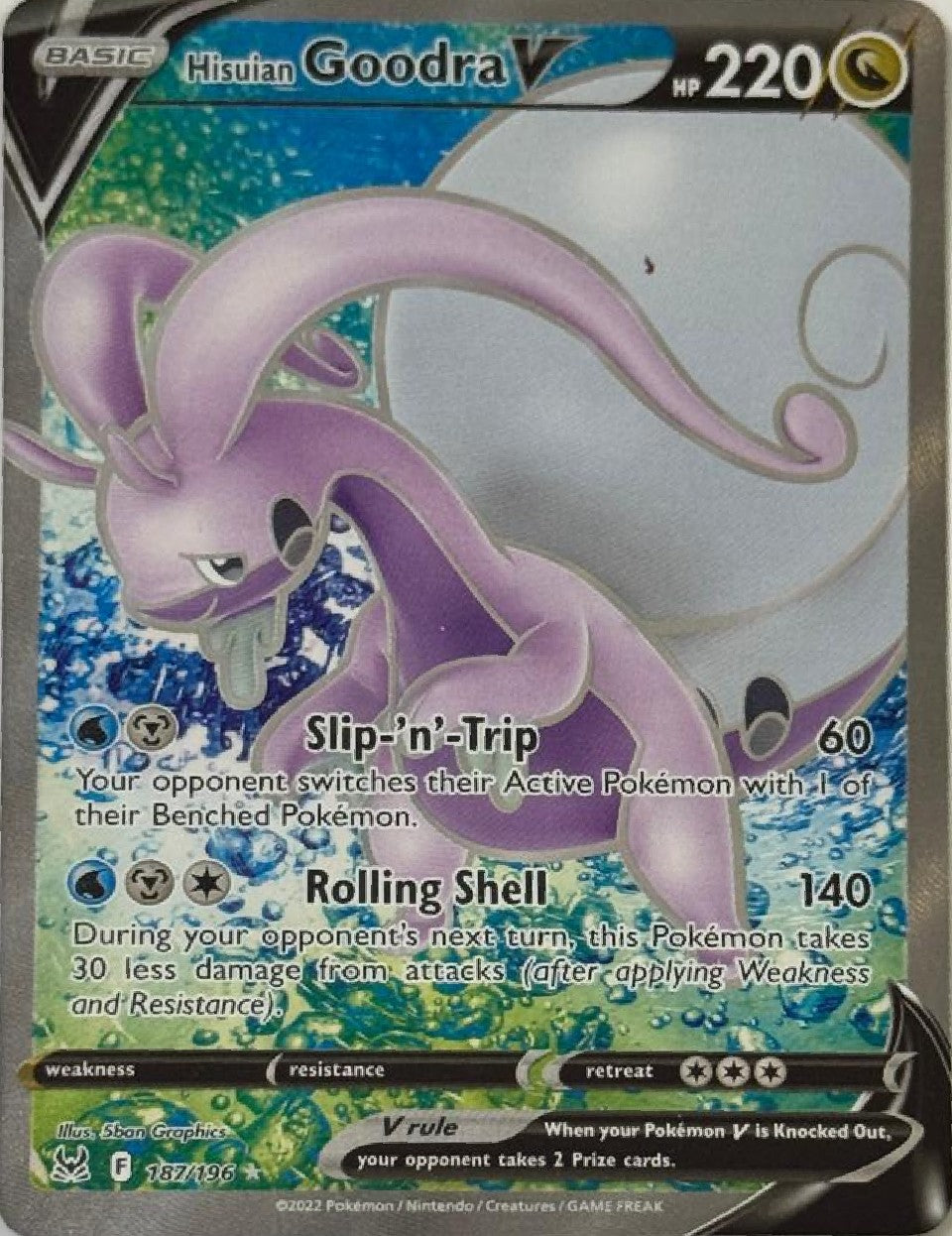 Pokémon Tcg Hisuian Goodra V 187/196