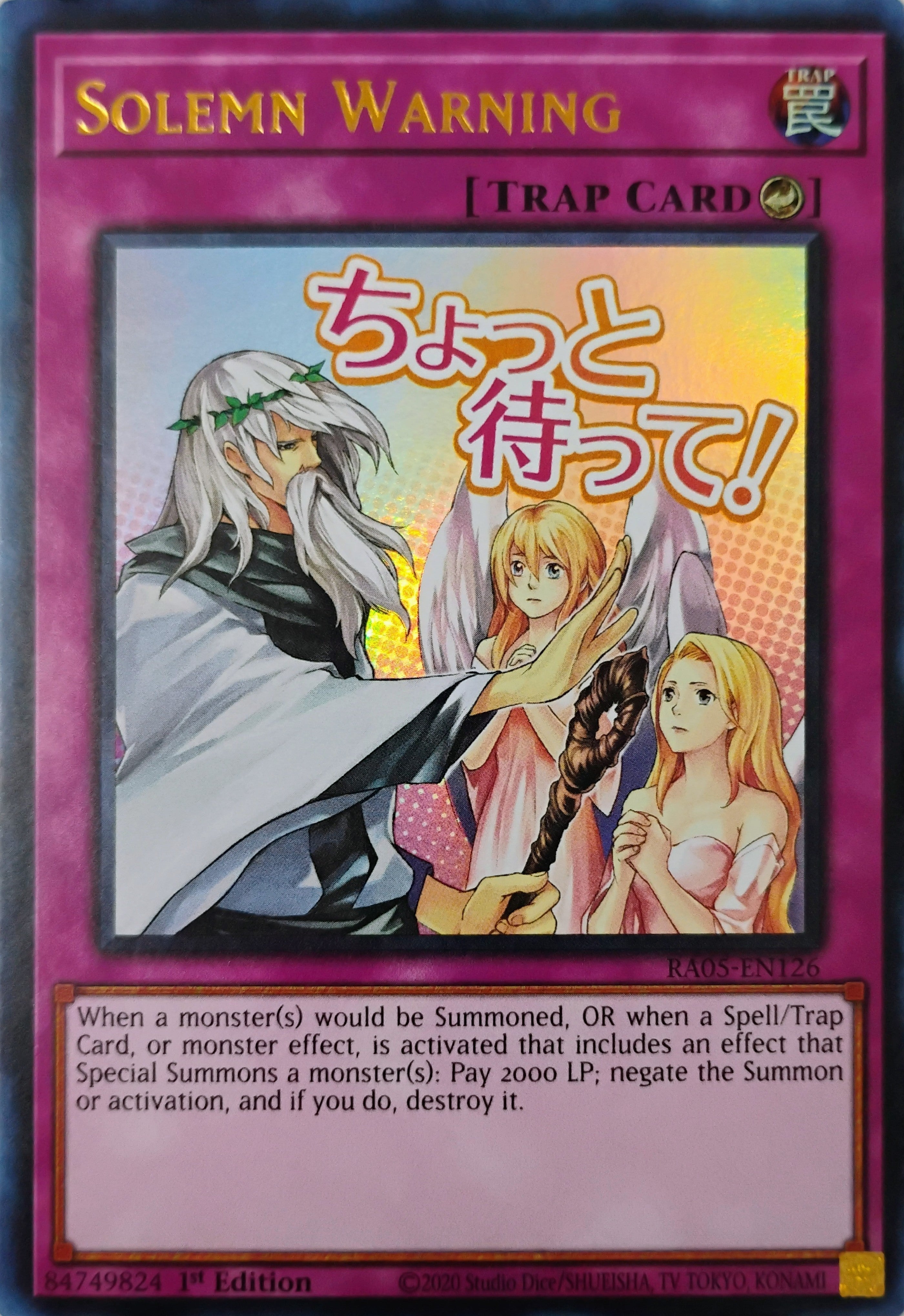 Yugioh! Solemn Warning Ra05-en126 1st edition Ultra Rare