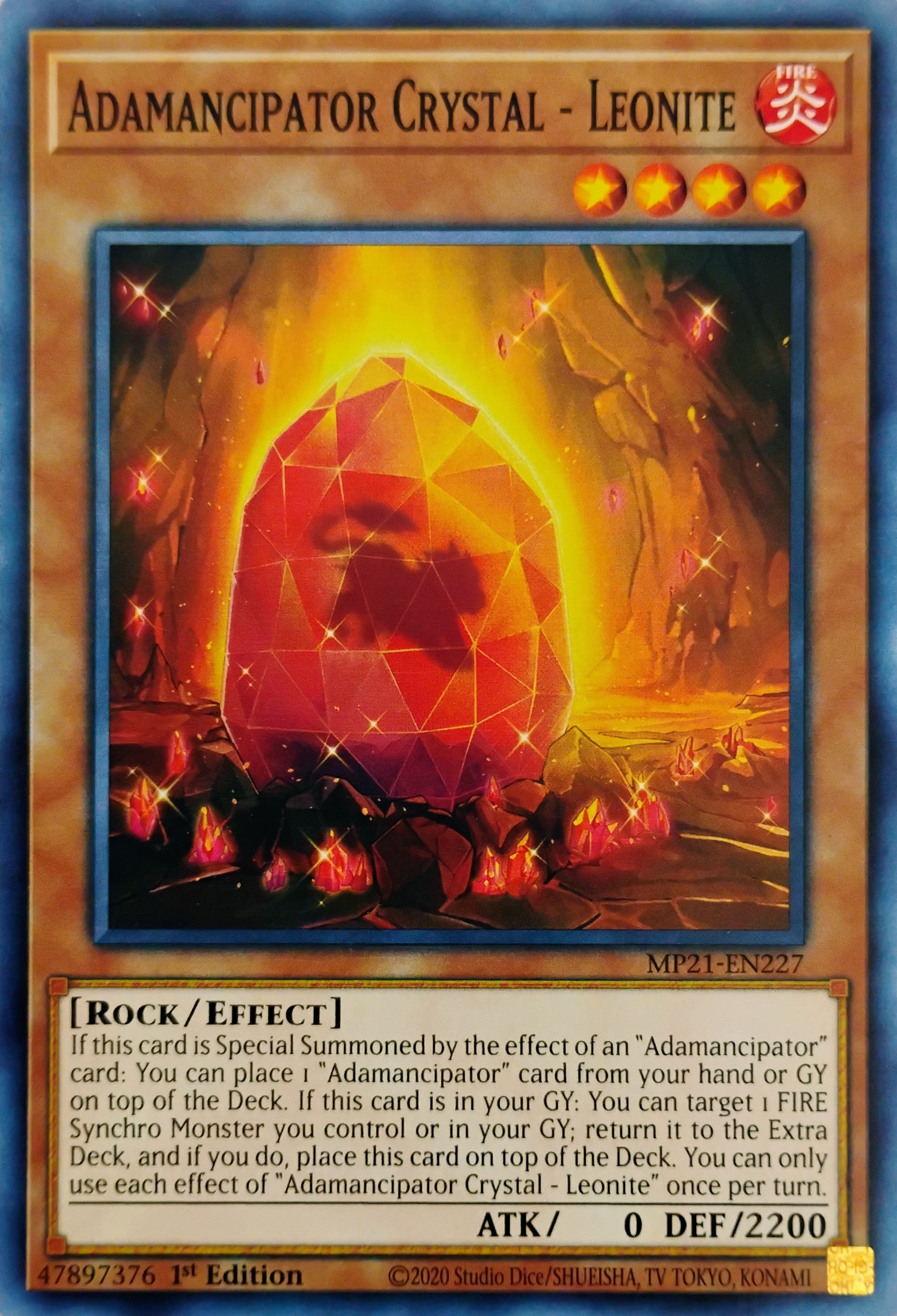 Yugioh! Adamancipator Crystal - Leonite Mp21-en227 1st edition