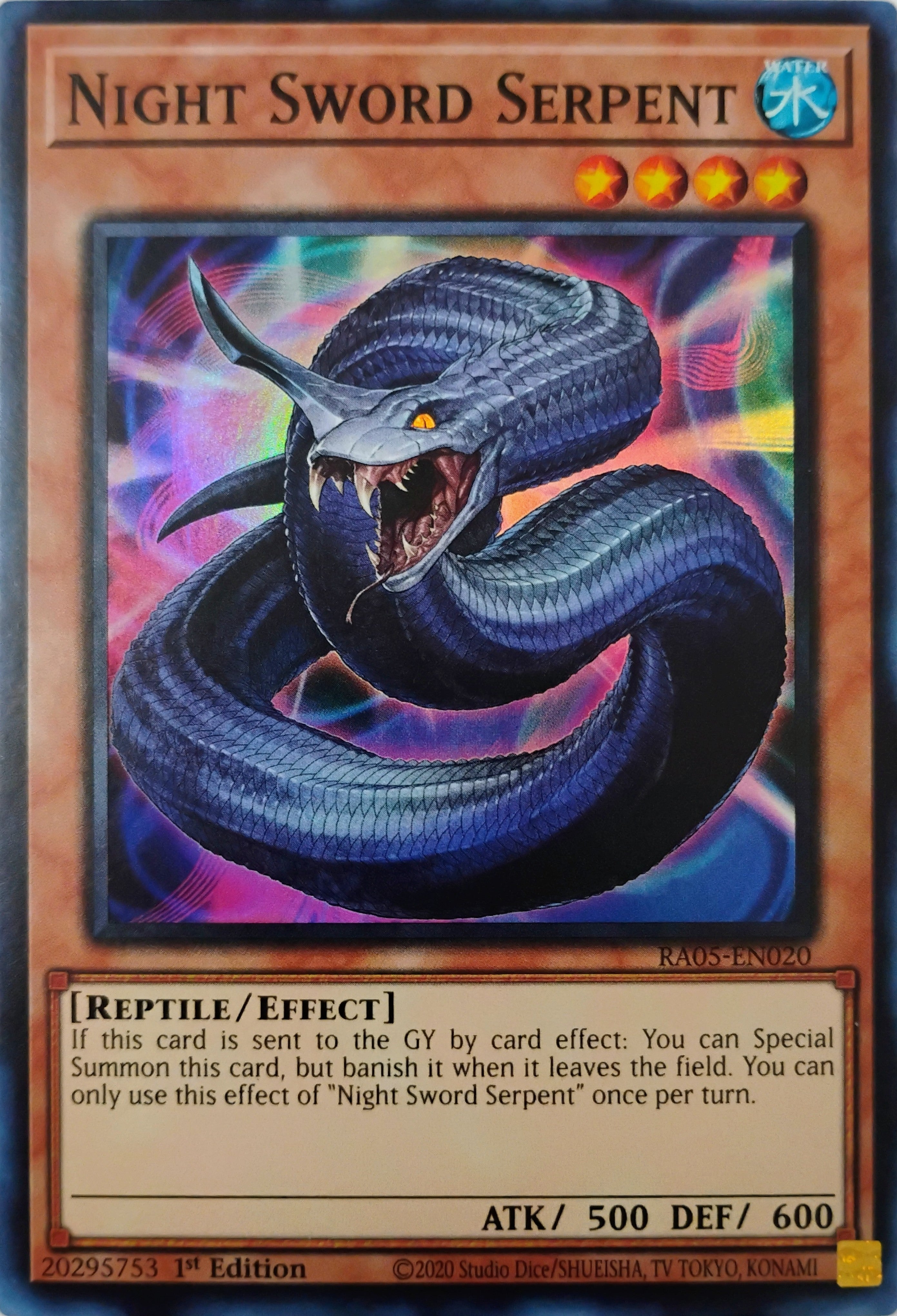 Yugioh! Night Sword Serpent Ra05-en020 Super Rare