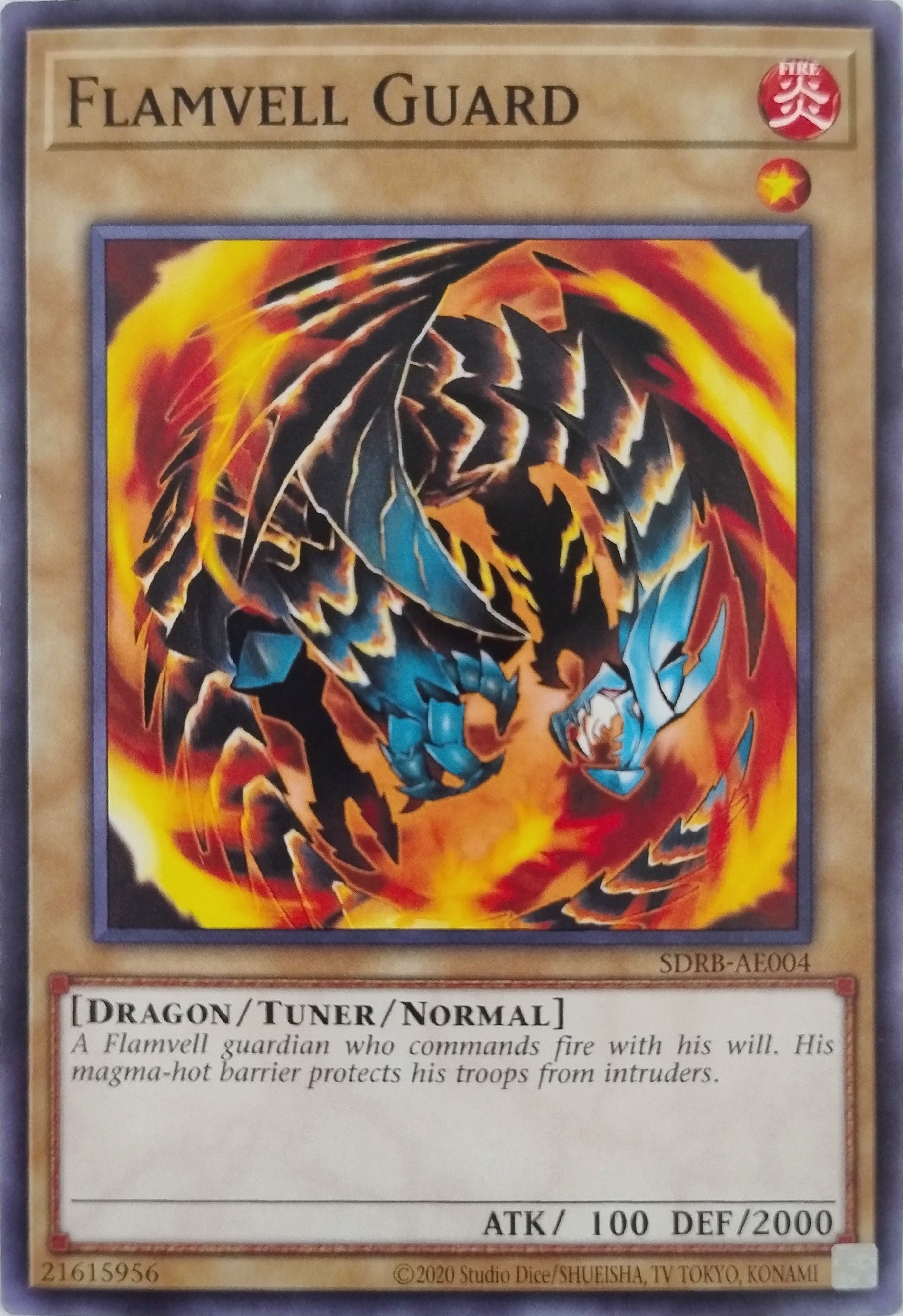 Yugioh! Flamvell Guard Sdrb-ae004