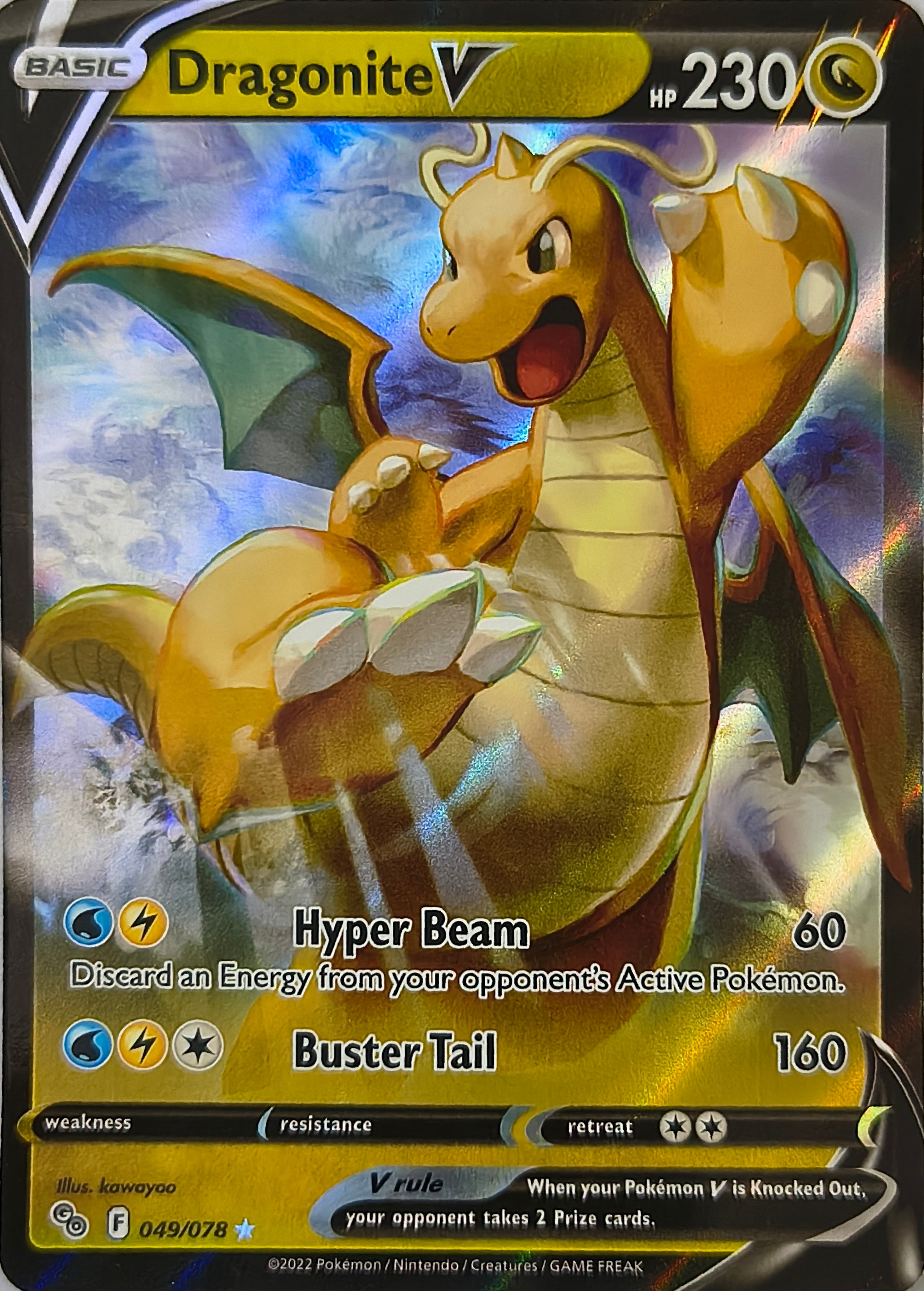 Pokémon tcg Dragonite V 049/078