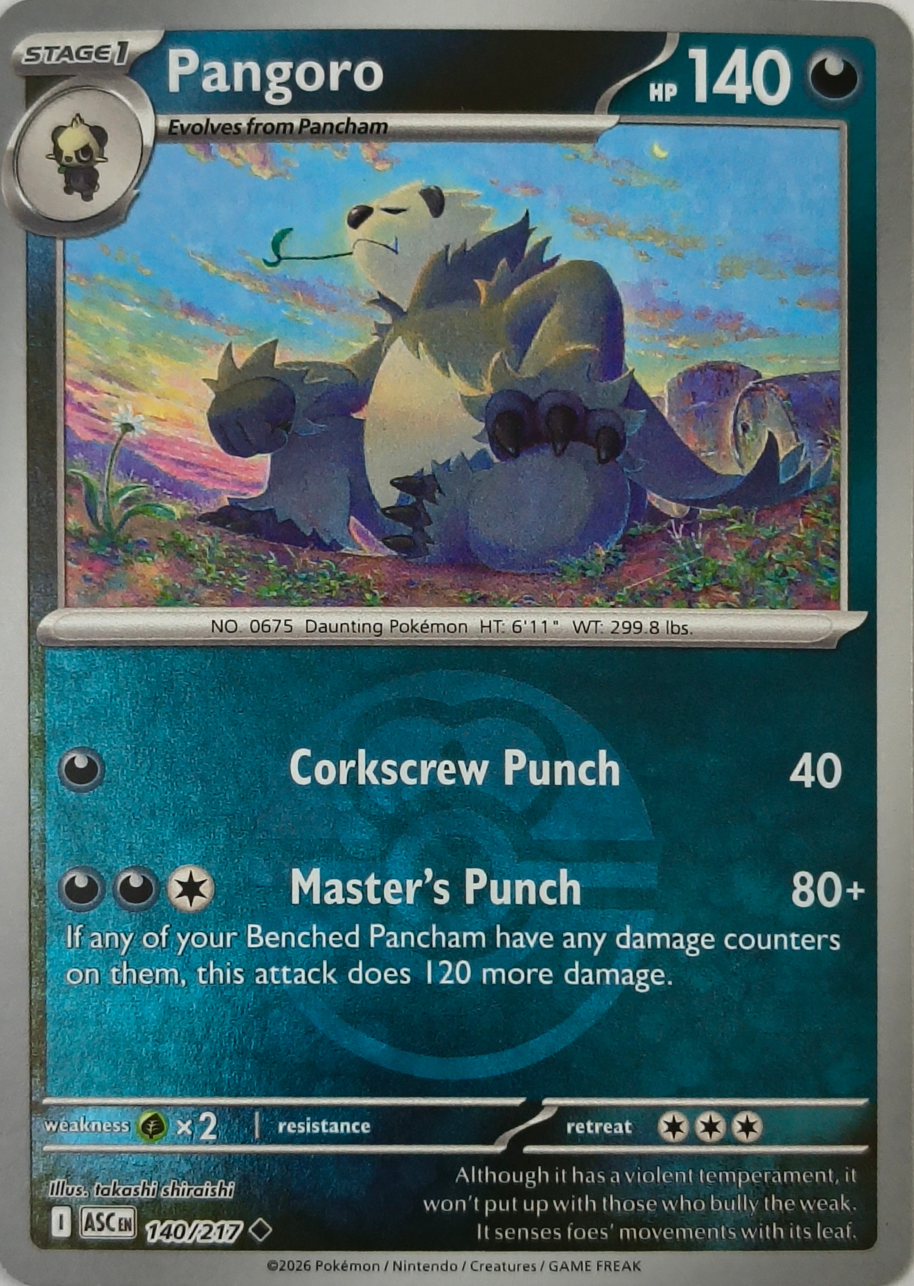 Pokémon tcg Pangoro 140/217 Love Ball