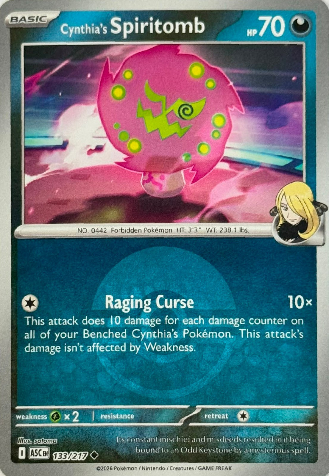 Pokémon Tcg Cynthia's Spiritomb 133/217 (Poke Ball)
