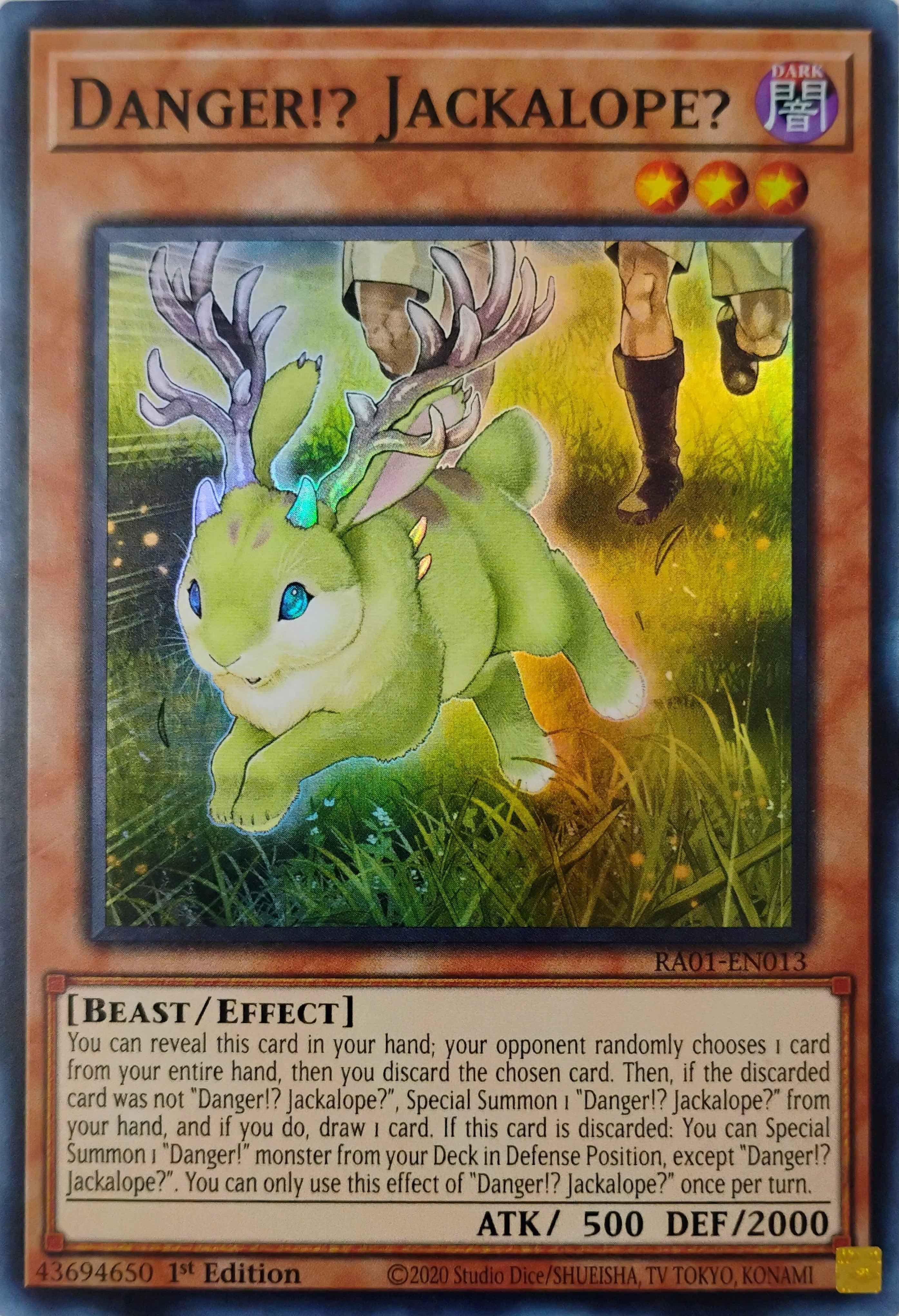 Yugioh! Danger!? Jackalope? Ra01-en013 1st edition