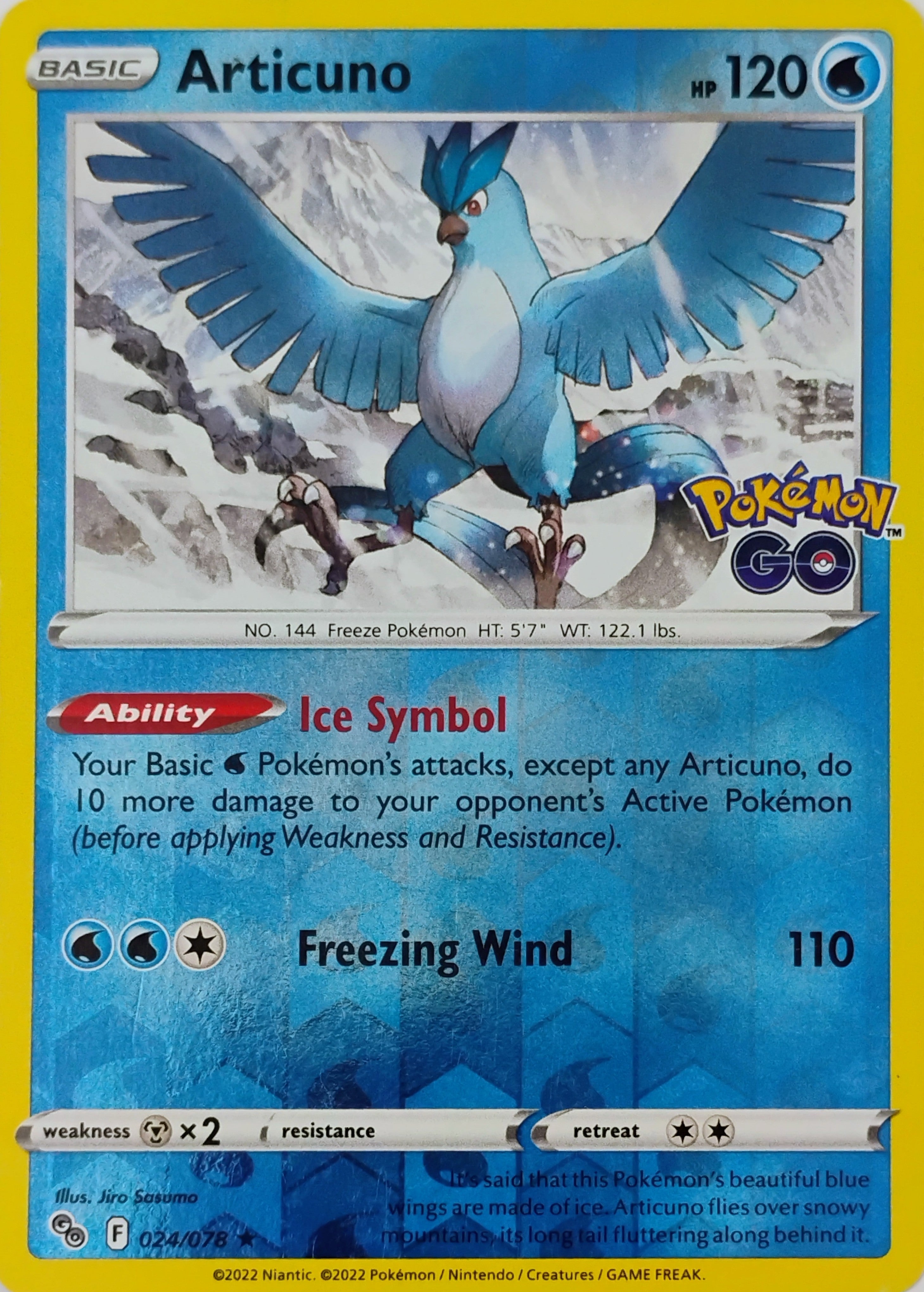 Pokémon tcg Articuno 024/078 (Pokémon go) Reverse