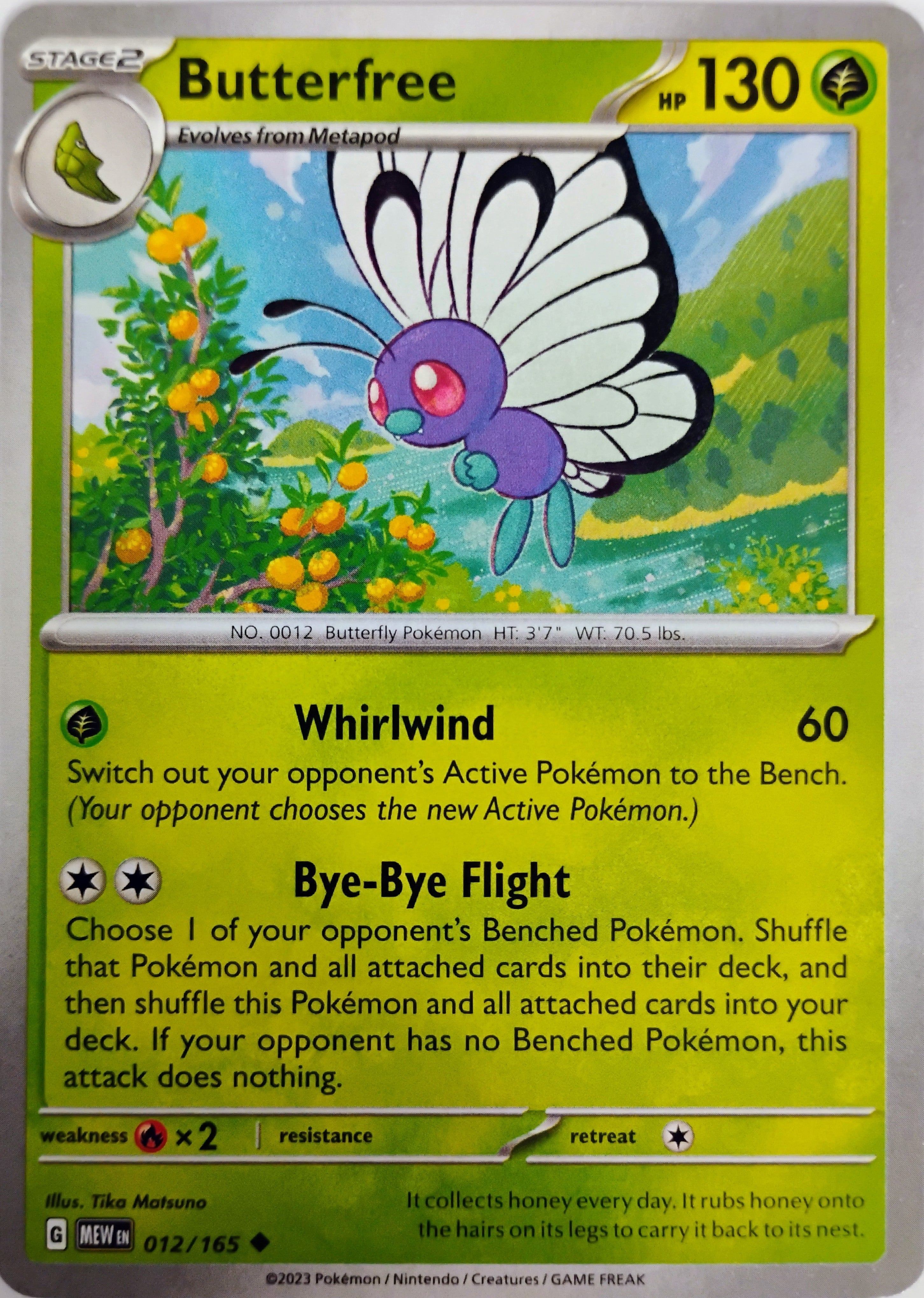 Pokémon tcg Butterfree 012/165