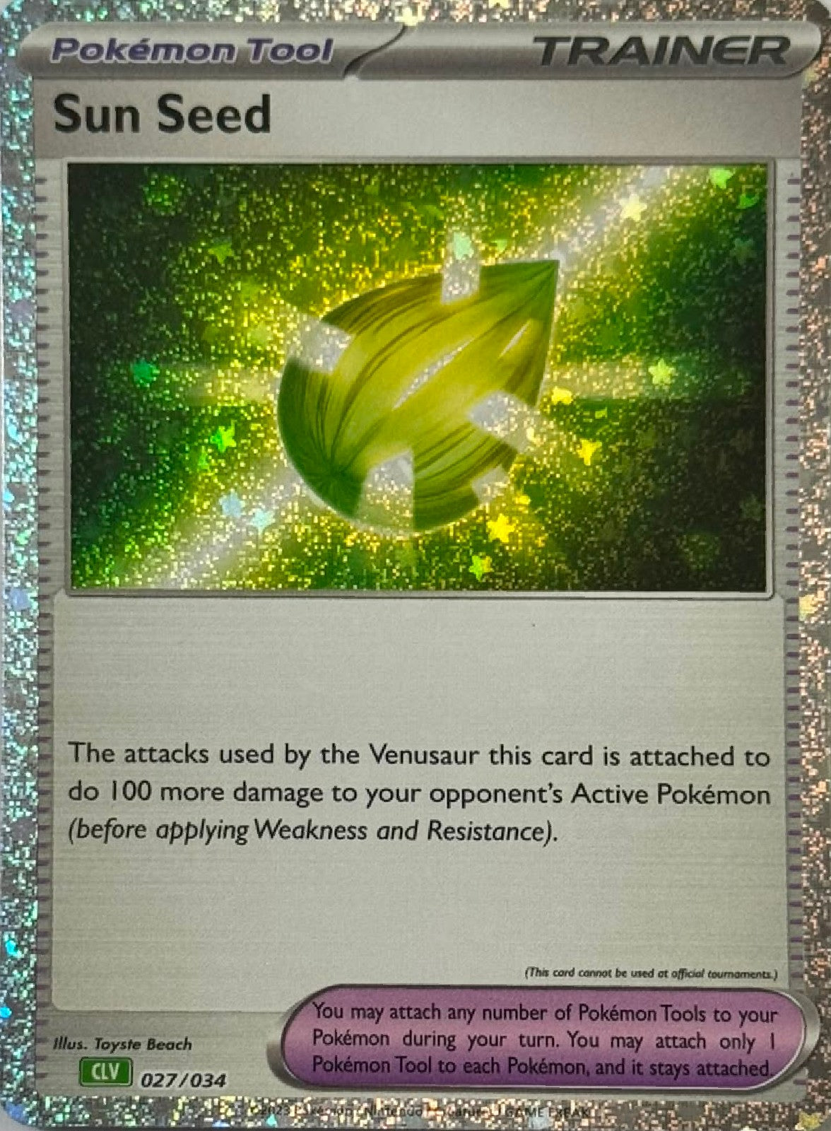 Pokémon Tcg Sun Seed 027/034 (CLV) Holo Cosmo