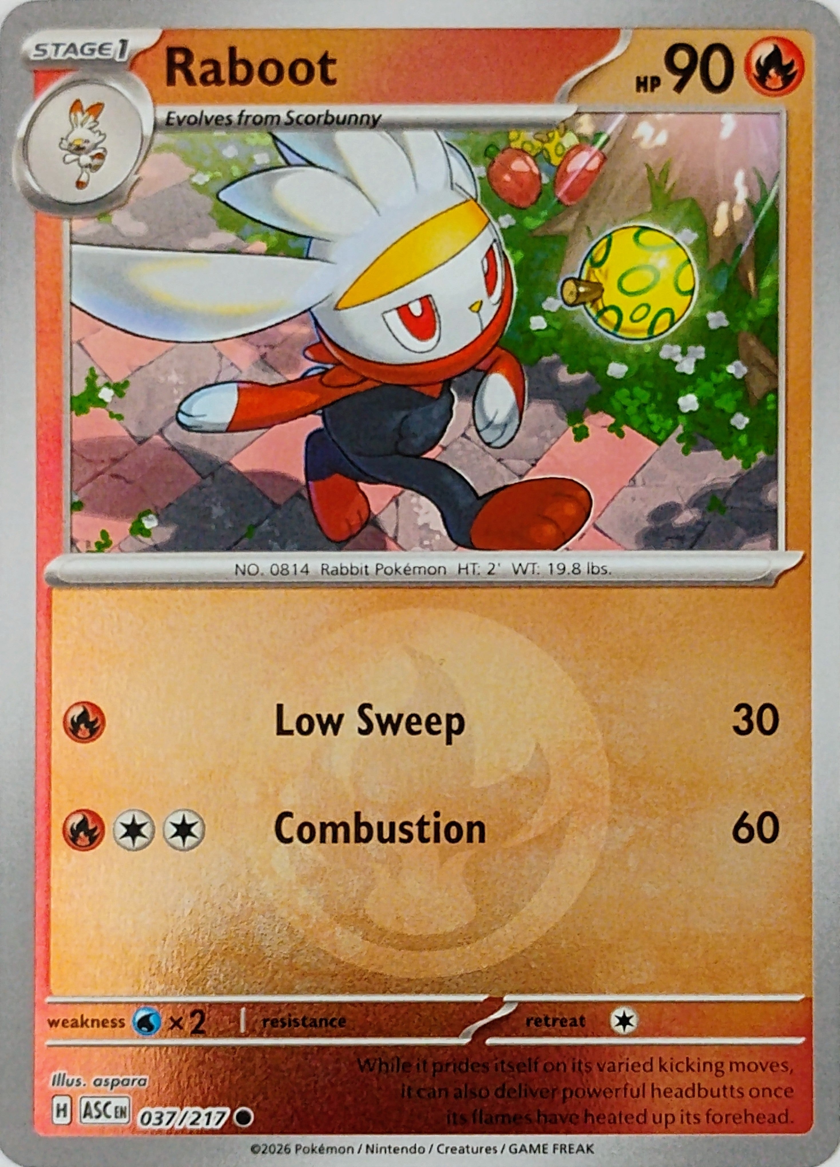 Pokémon tcg Raboot 037/217 (Energy Symbol)