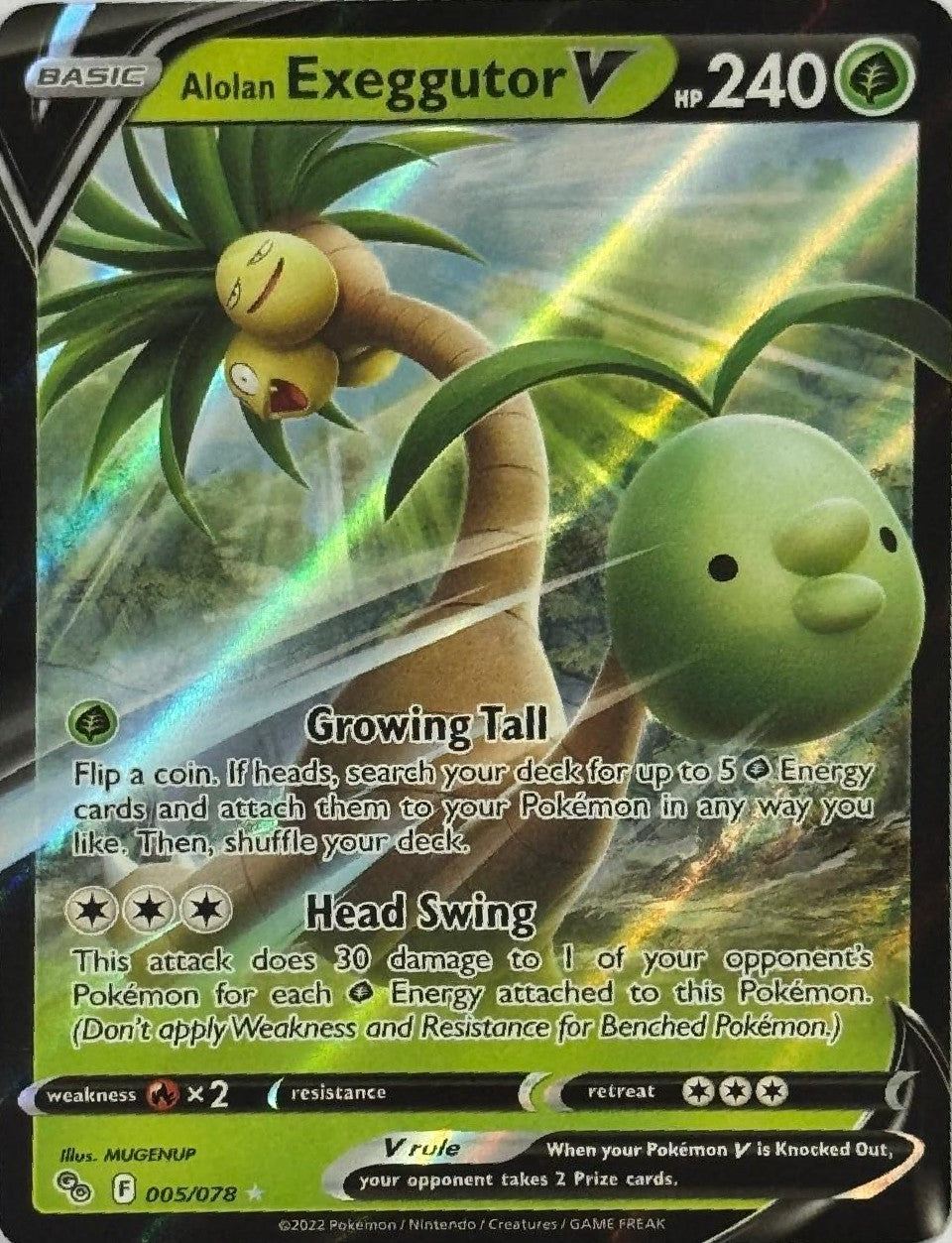 Pokémon Tcg Alolan Exeggutor V 005/078