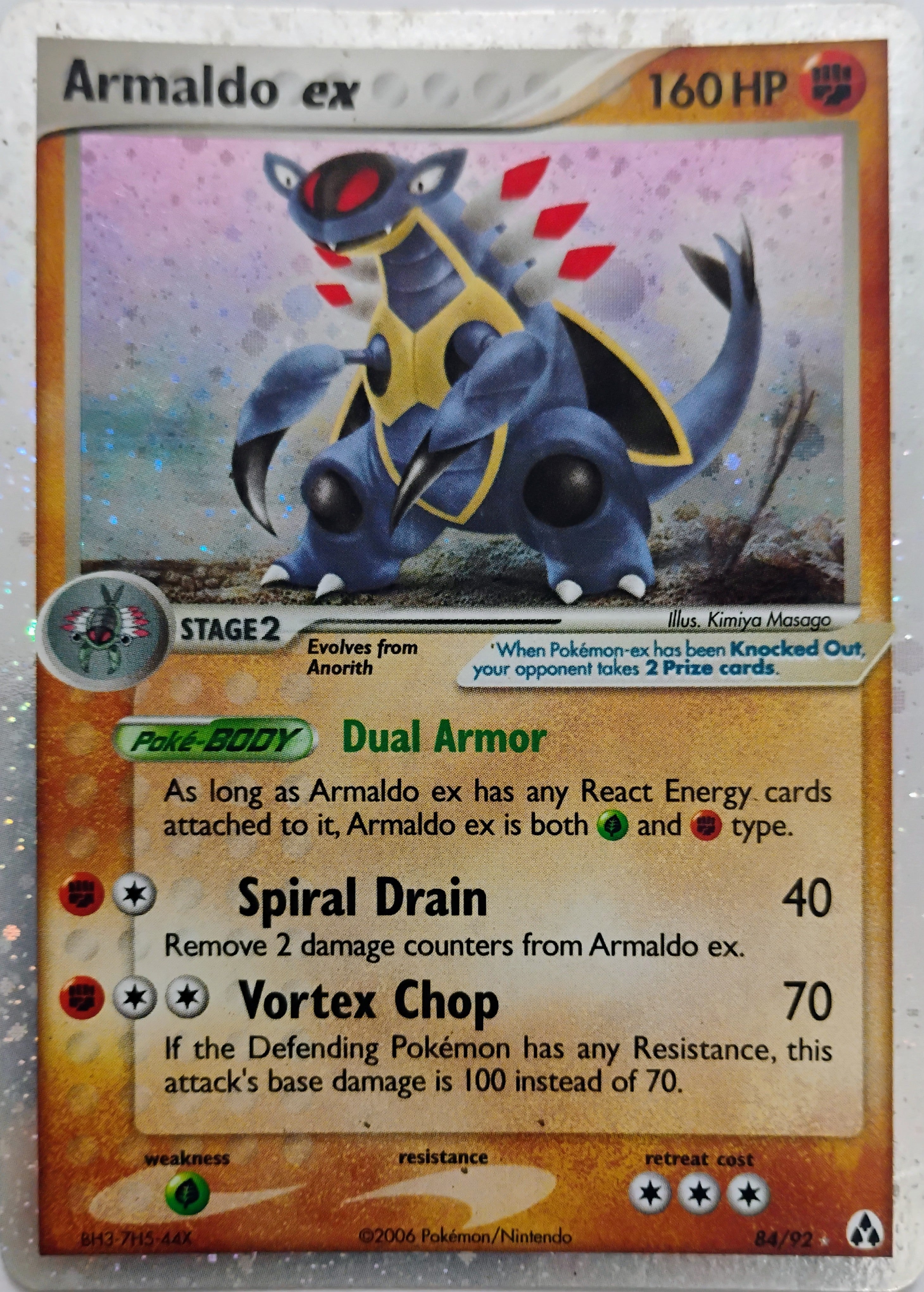 Pokémon tcg Armaldo Ex 84/92 Holo Cosmo