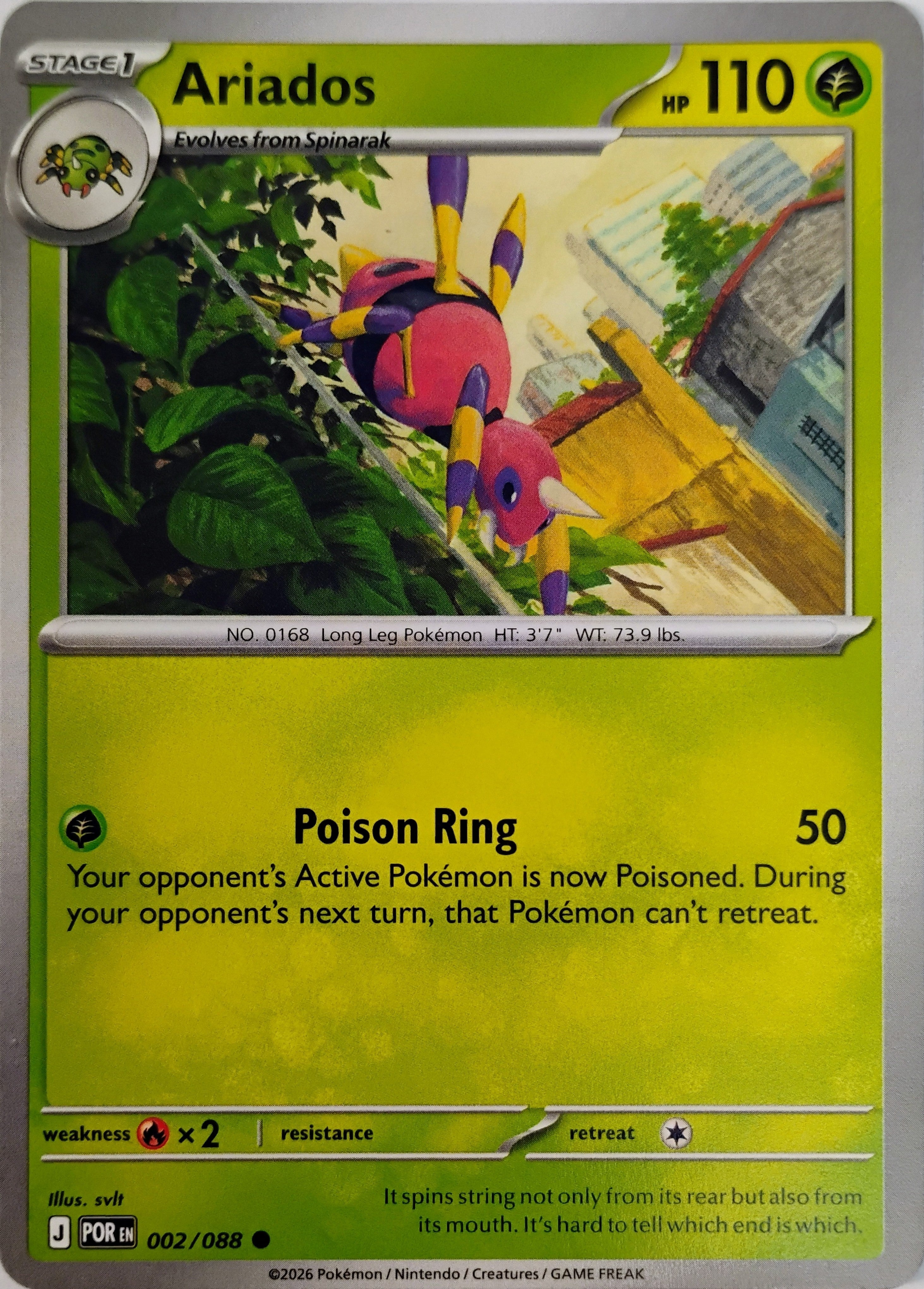 Pokémon tcg Ariados 002/088