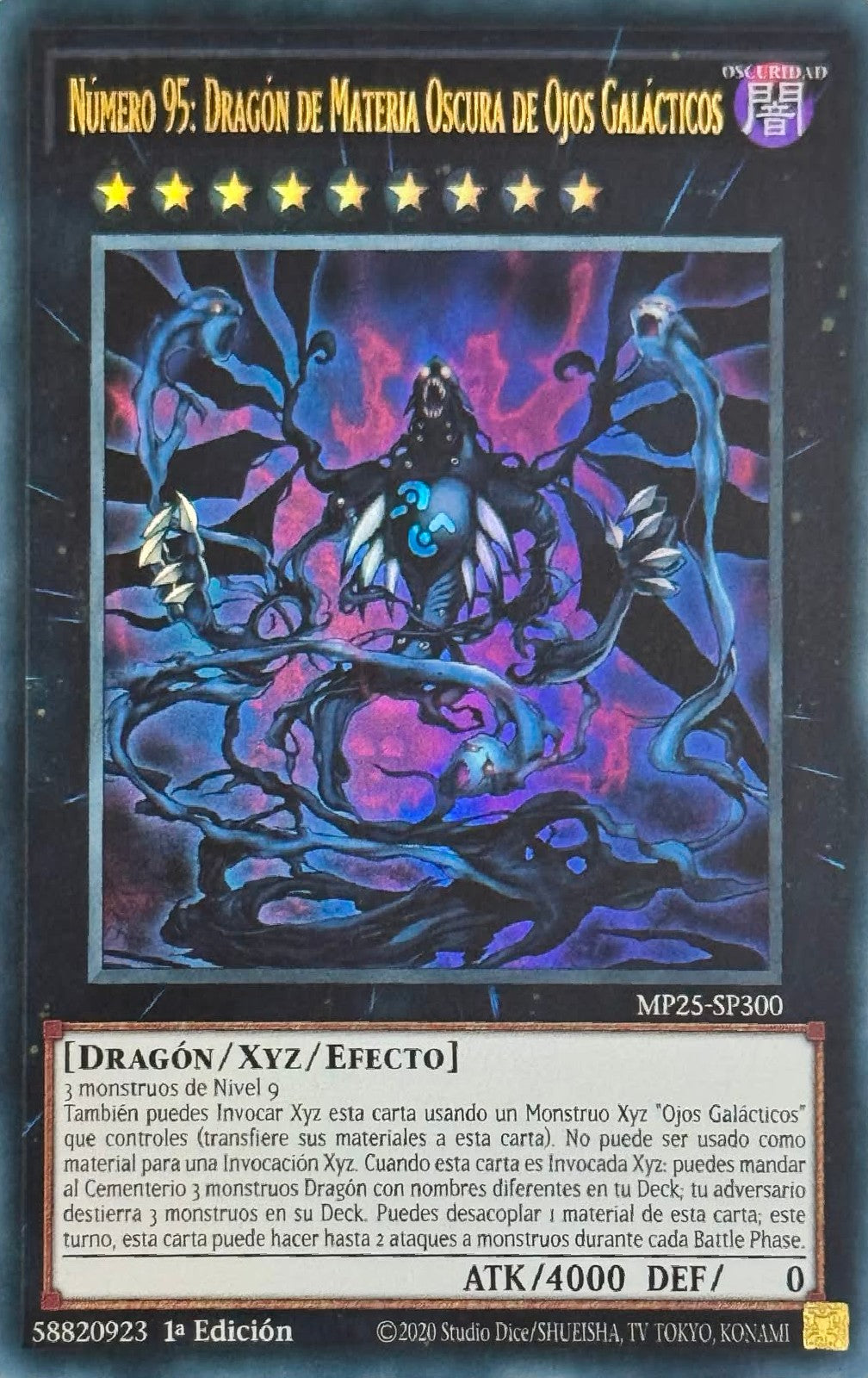 Yugioh! Número 95: Dragón De Materia Oscura De Ojos Galácticos MP25-SP300  1a Edición Ultra