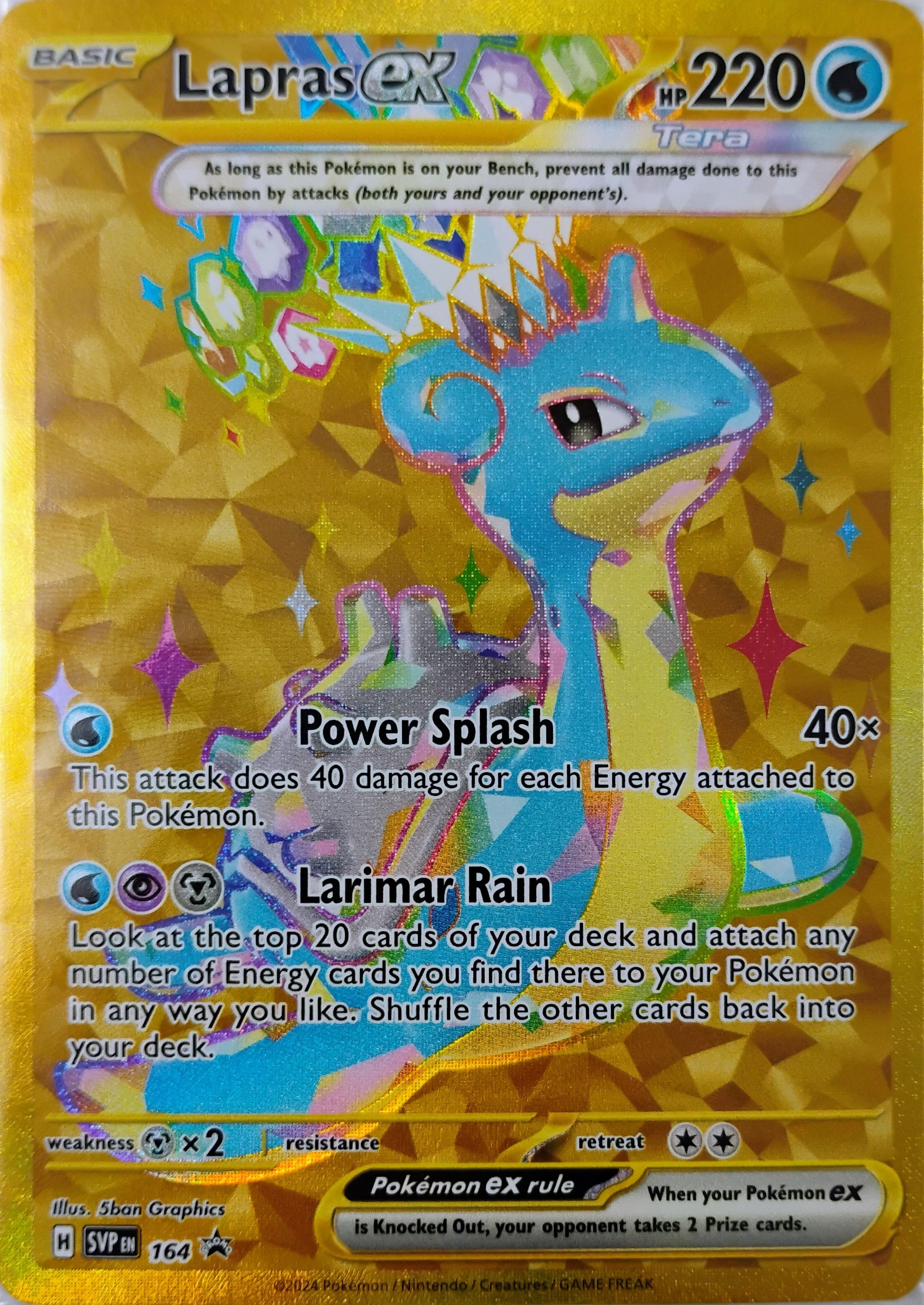 Pokémon tcg Lapras Ex 164 Secret