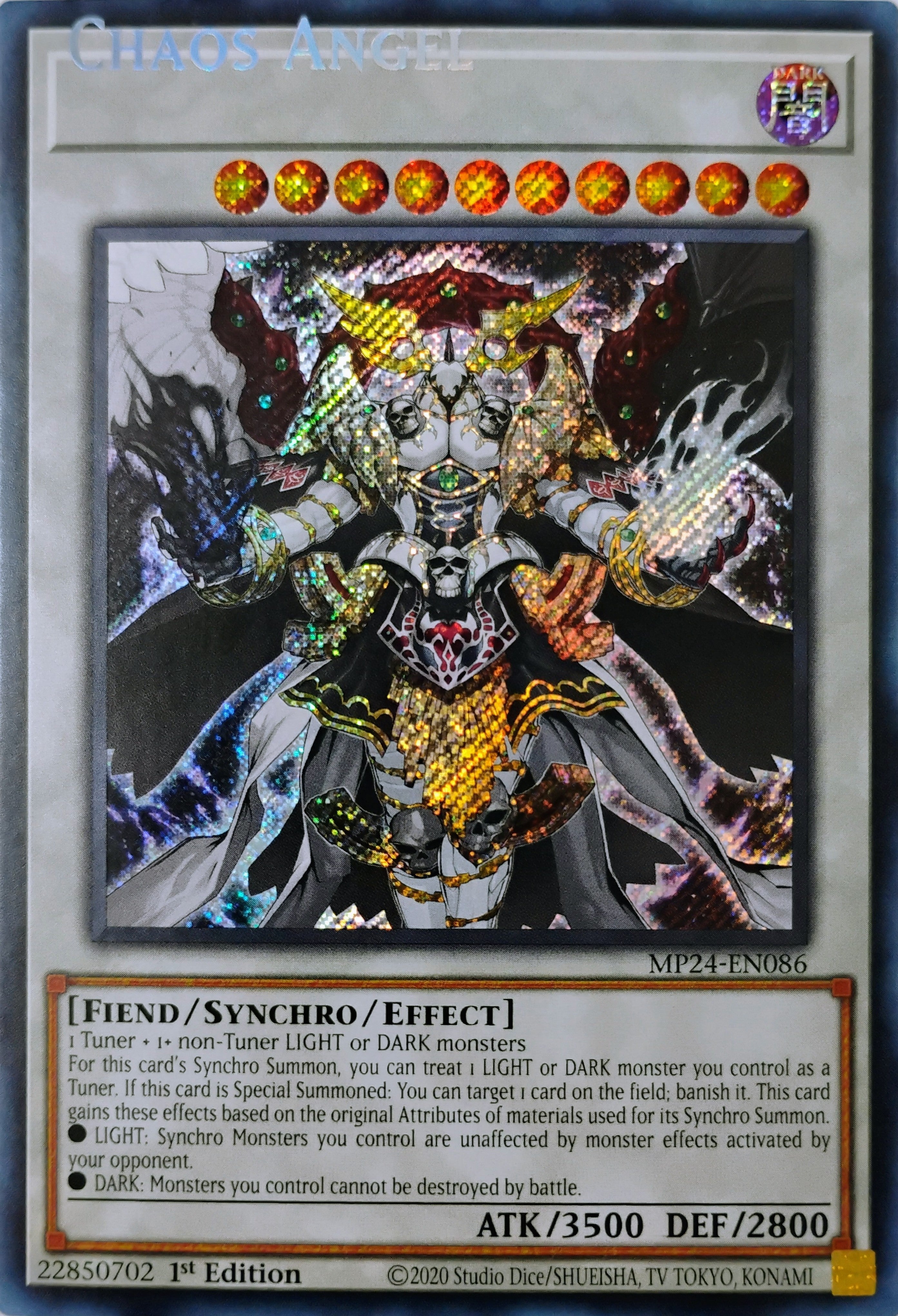 Yugioh! Chaos Angel Mp24-en086 Secreta (Error de impresión letras)